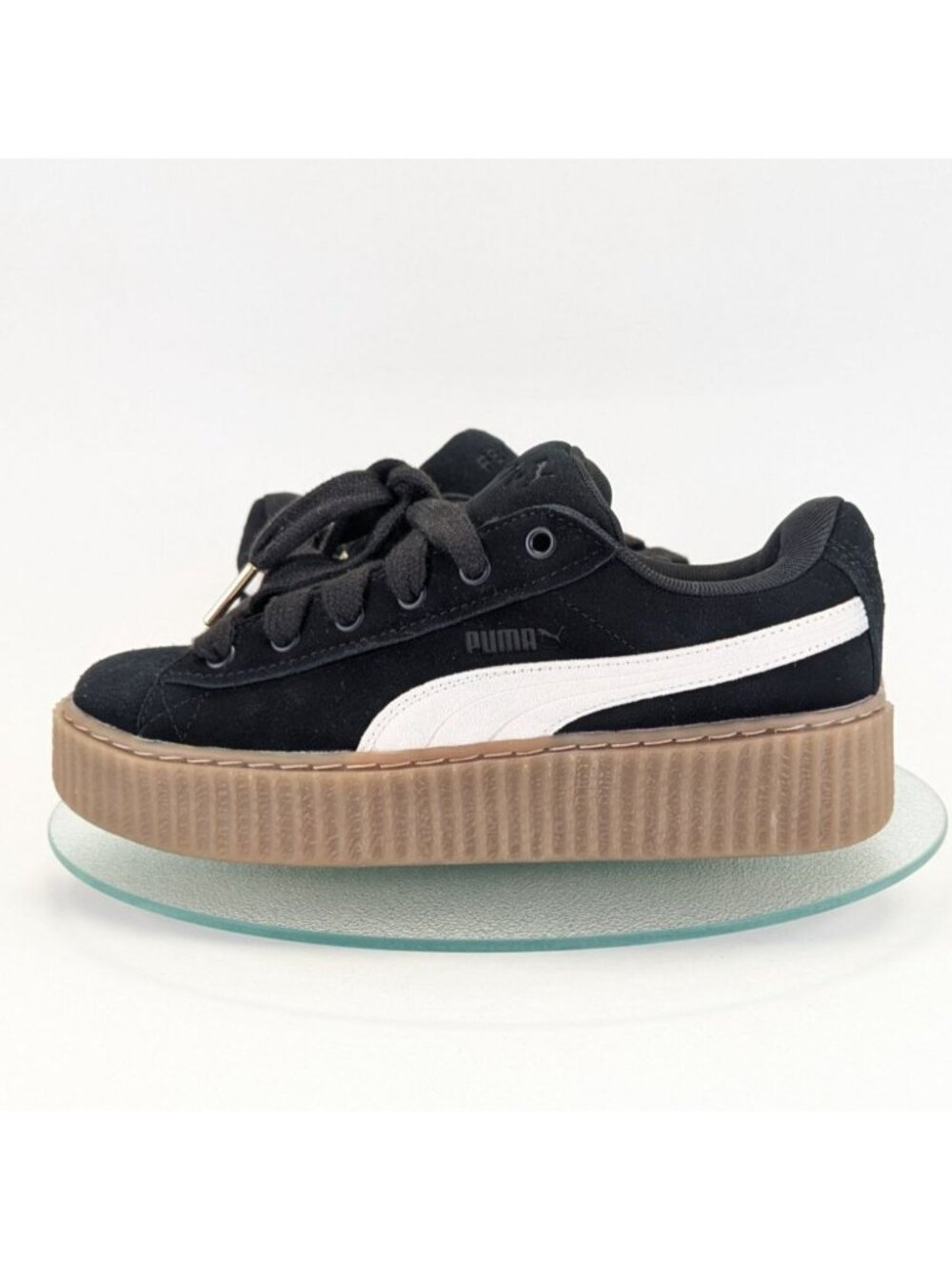 Puma x Rihanna Fenty Creeper Platform Shoes Womens 8.5 Black White Gum 399332-01 - Picture 10 of 12